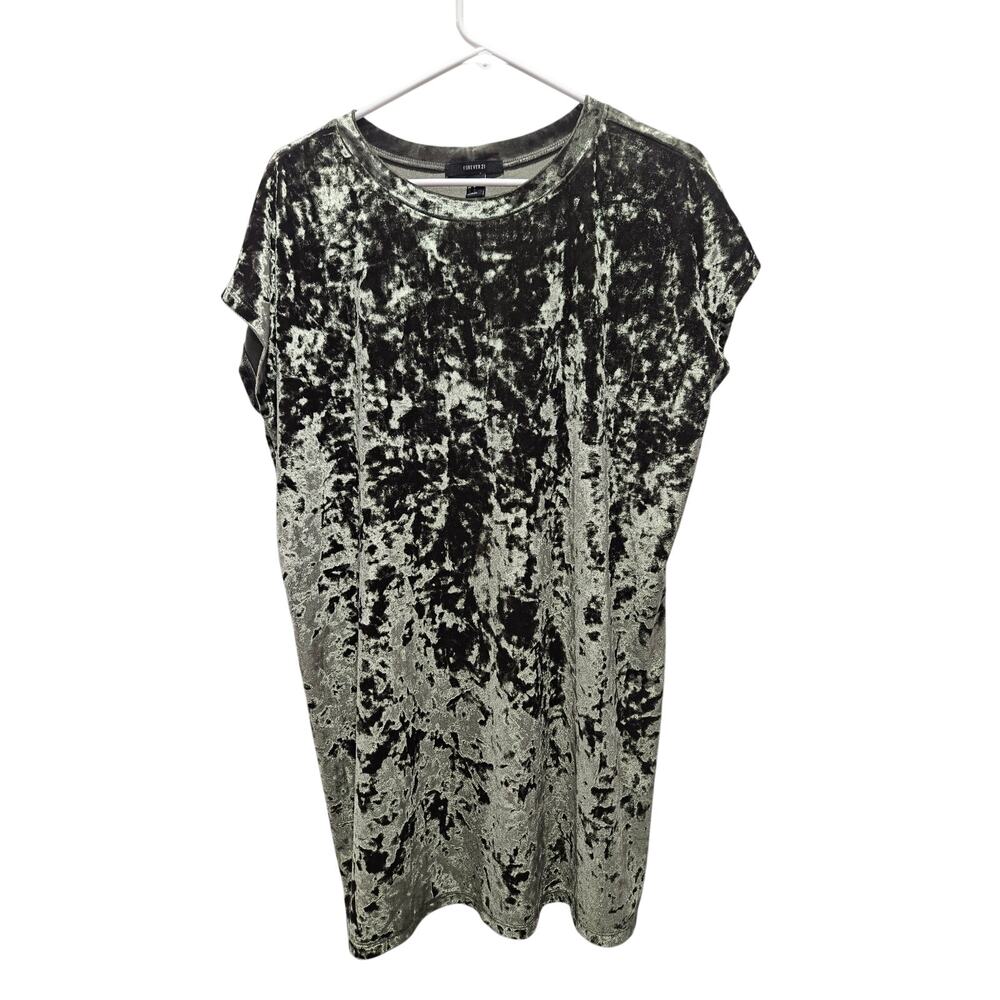 Forever 21 Olive Crushed Velvet Dress NWOT Whimsygoth Fairy Grunge Mini M